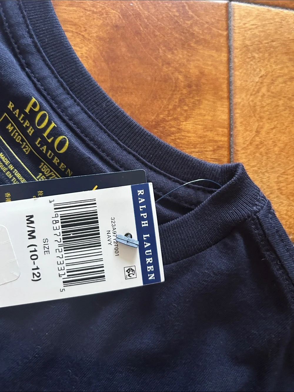 New Ralph Lauren Navy Tee with Polo Bear Graphic